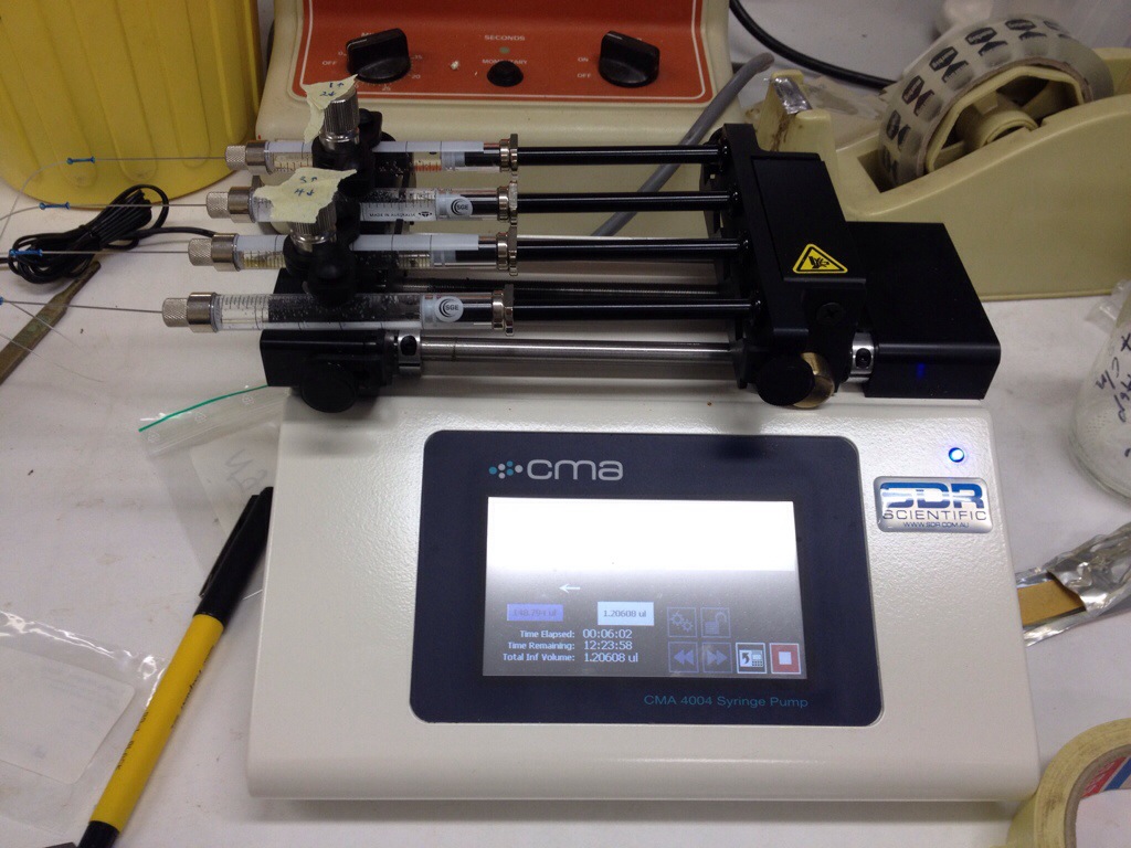 The pump - featuring sharp-pointed syringes that wouldn't look out of place in a hospital.